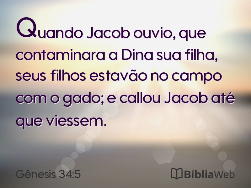Gênesis 34:5 em imagem para compartilhar