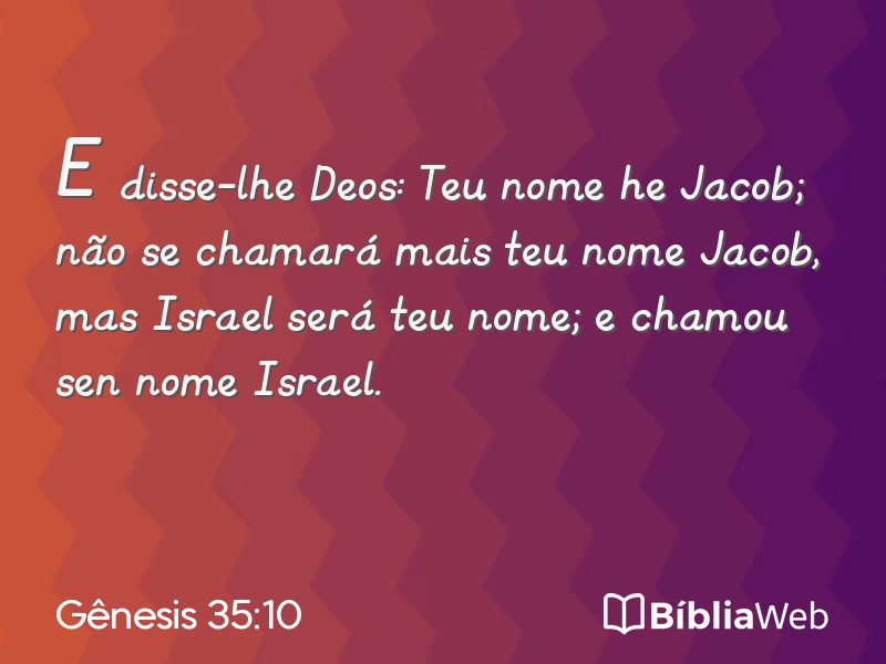 Gênesis 35:10 em imagem para compartilhar