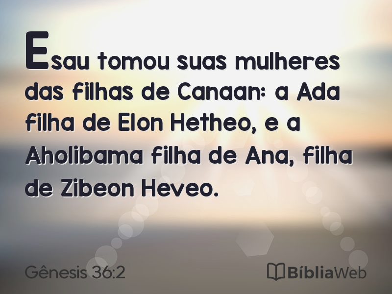Gênesis 36:2 em imagem para compartilhar