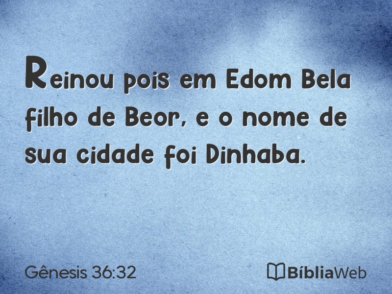 Gênesis 36:32 em imagem para compartilhar