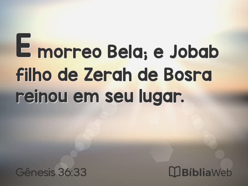 Gênesis 36:33 em imagem para compartilhar