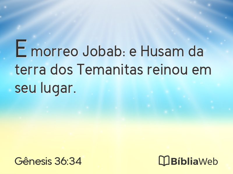 Gênesis 36:34 em imagem para compartilhar
