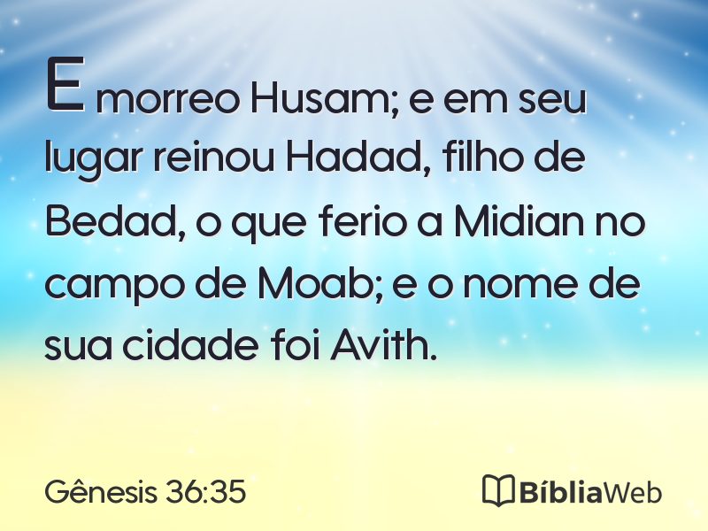 Gênesis 36:35 em imagem para compartilhar