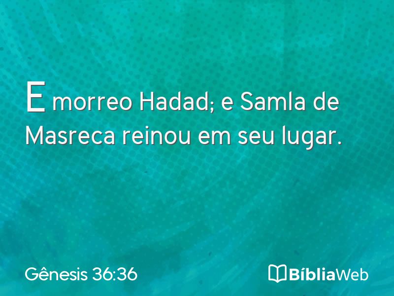 Gênesis 36:36 em imagem para compartilhar