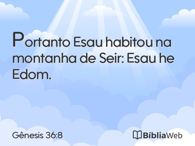 Gênesis 36:8 em imagem para compartilhar