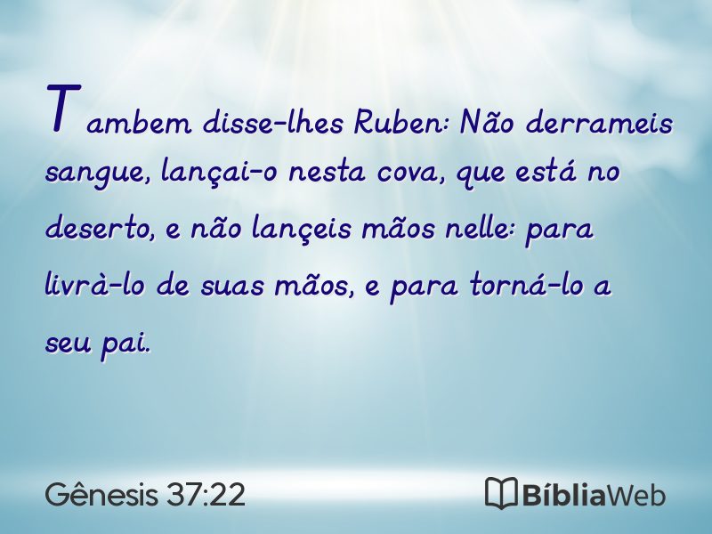 Gênesis 37:22 em imagem para compartilhar