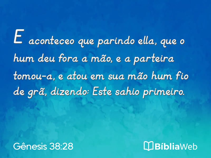 Gênesis 38:28 em imagem para compartilhar