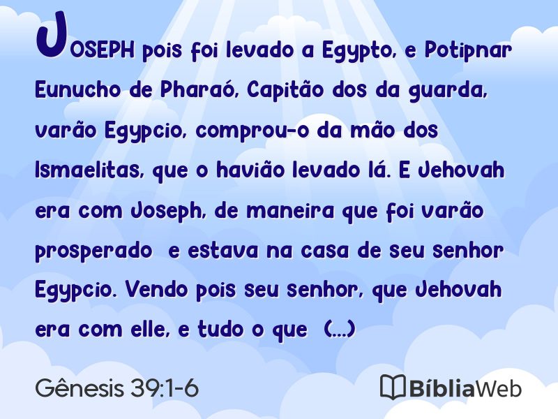 Gênesis 39:1-6 em imagem para compartilhar