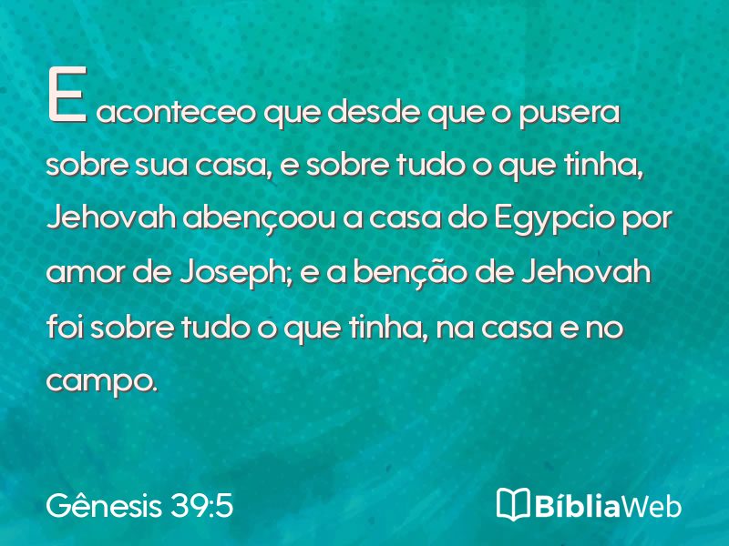 Gênesis 39:5 em imagem para compartilhar