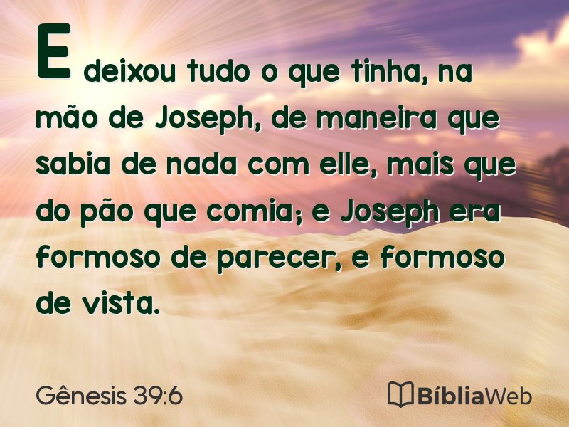 Gênesis 39:6 em imagem para compartilhar