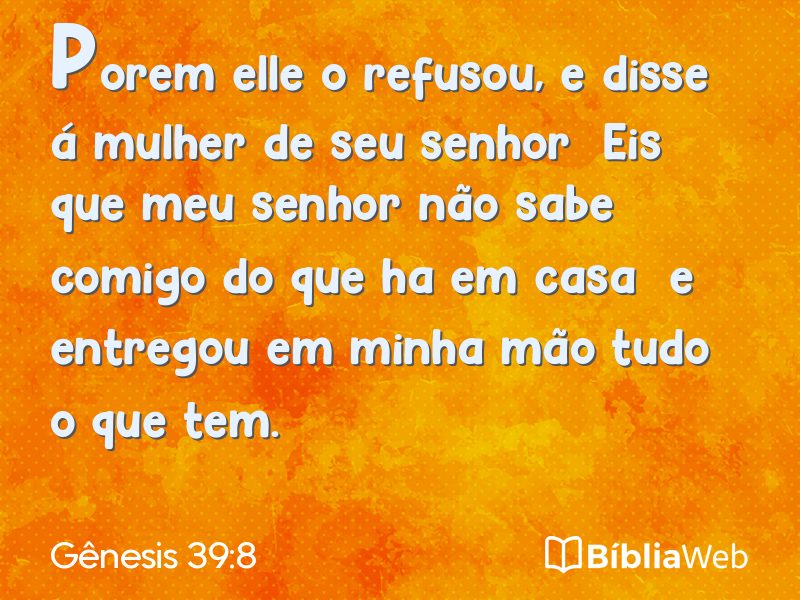 Gênesis 39:8 em imagem para compartilhar