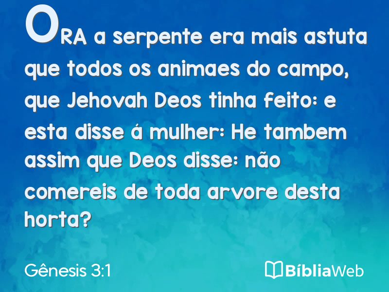 Gênesis 3:1 em imagem para compartilhar