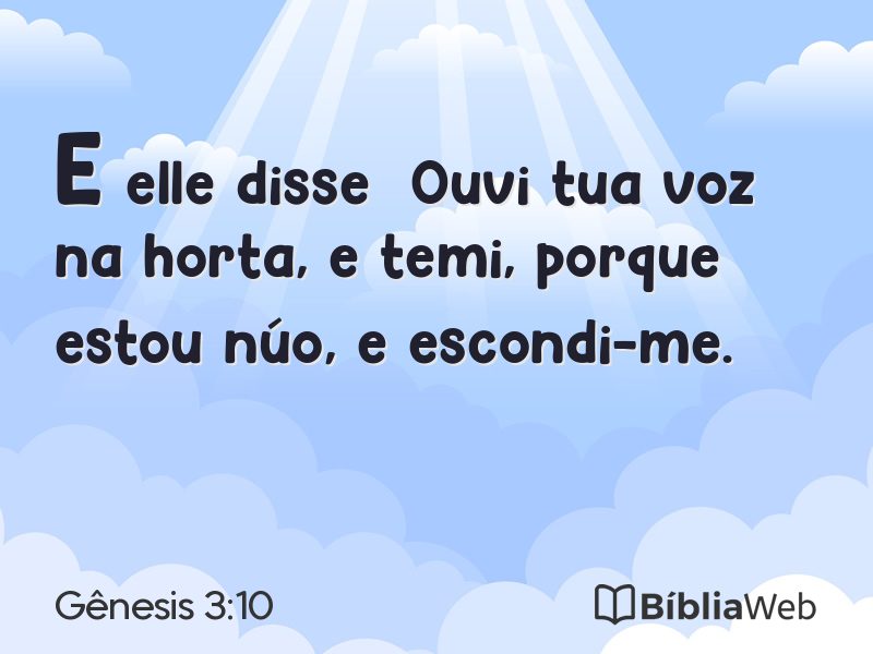 Gênesis 3:10 em imagem para compartilhar