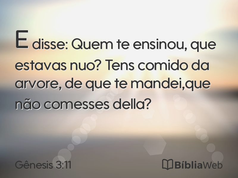 Gênesis 3:11 em imagem para compartilhar