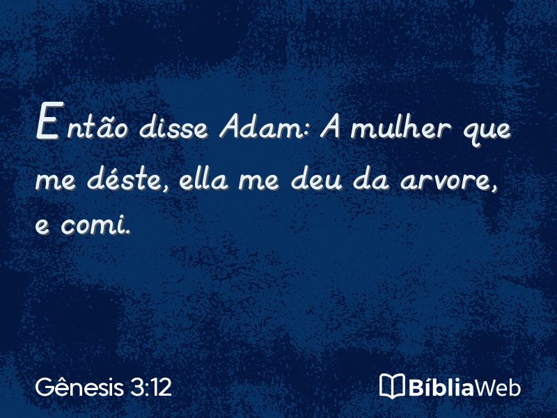 Gênesis 3:12 em imagem para compartilhar