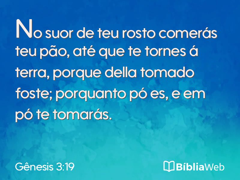 Gênesis 3:19 em imagem para compartilhar