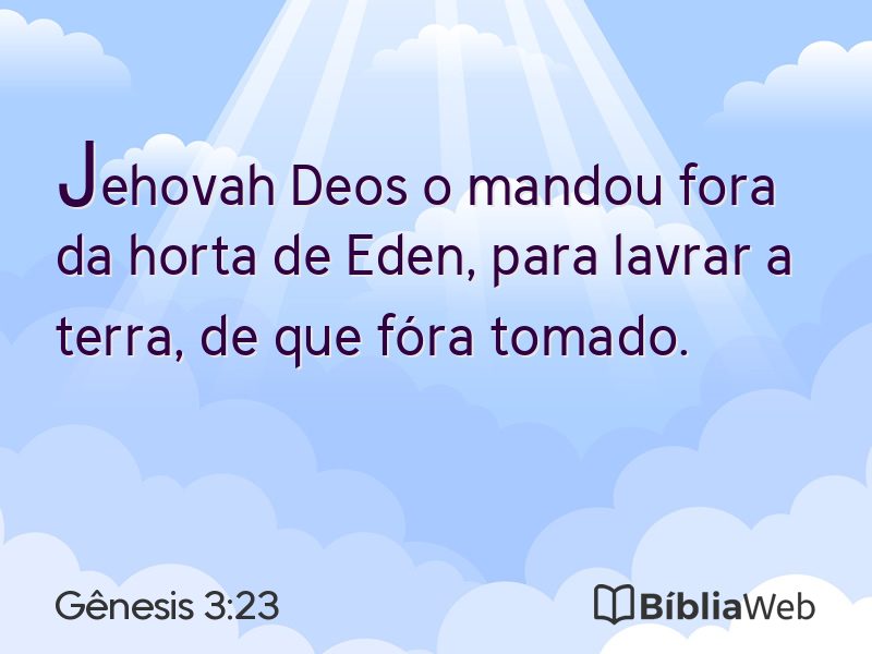 Gênesis 3:23 em imagem para compartilhar