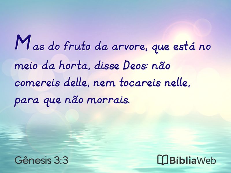Gênesis 3:3 em imagem para compartilhar