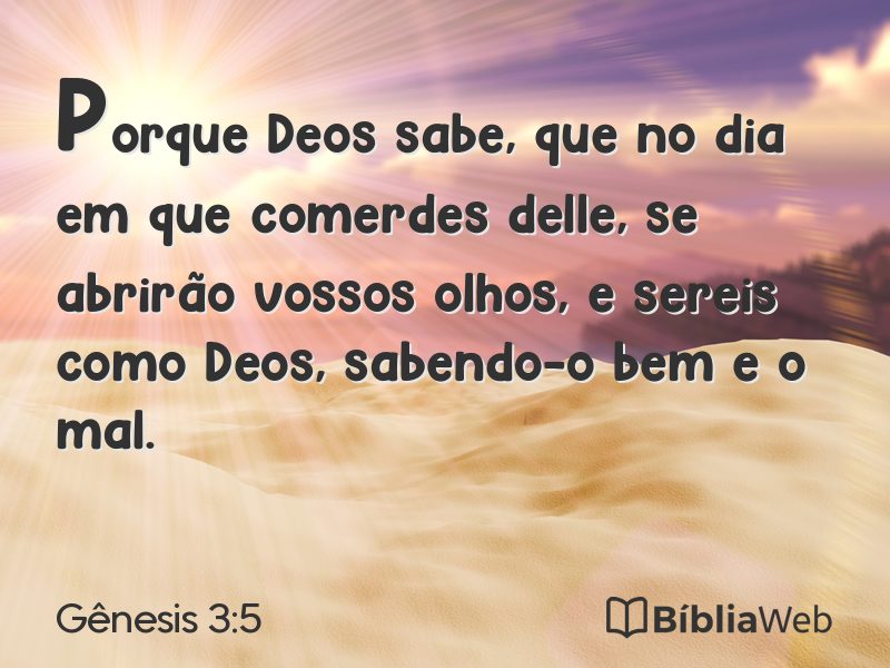 Gênesis 3:5 em imagem para compartilhar