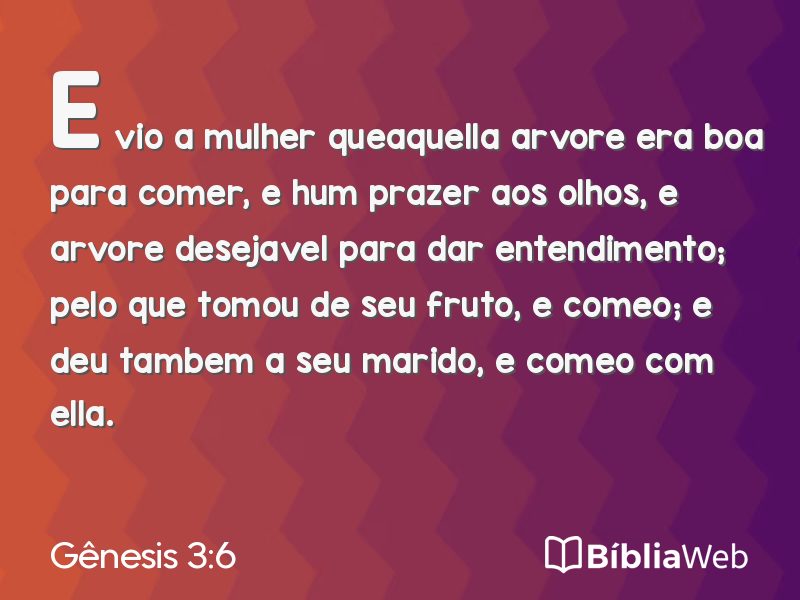 Gênesis 3:6 em imagem para compartilhar