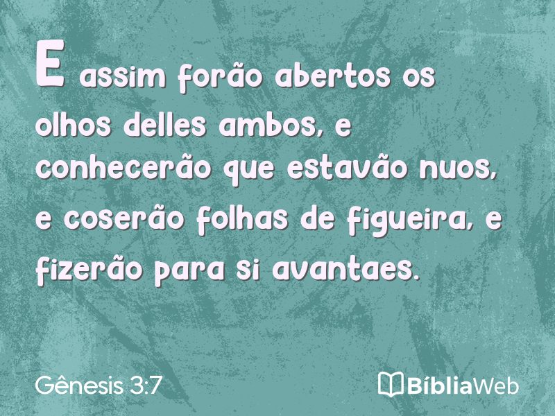 Gênesis 3:7 em imagem para compartilhar