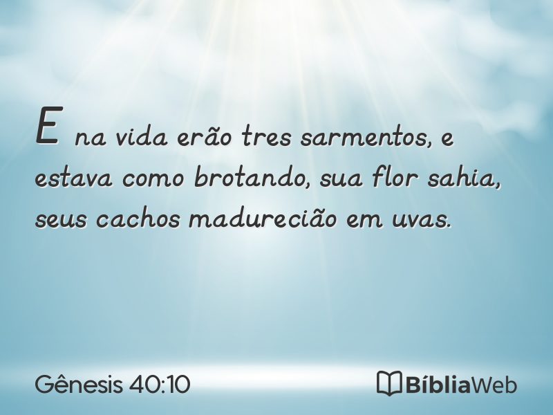 Gênesis 40:10 em imagem para compartilhar