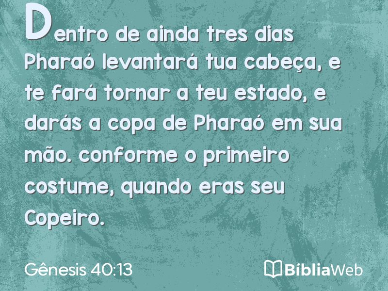 Gênesis 40:13 em imagem para compartilhar