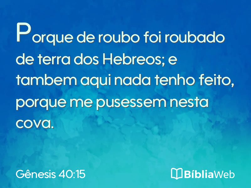 Gênesis 40:15 em imagem para compartilhar