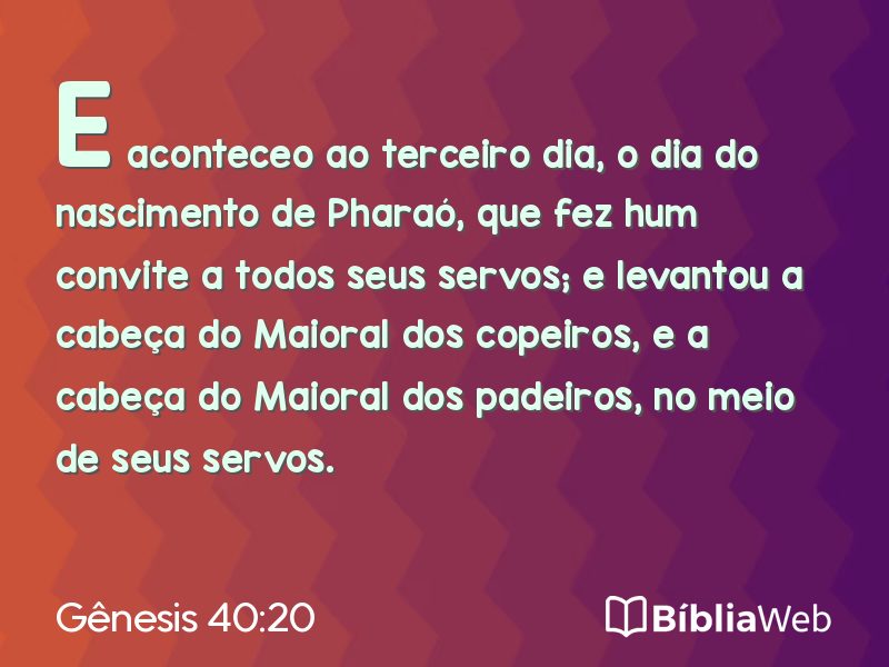 Gênesis 40:20 em imagem para compartilhar