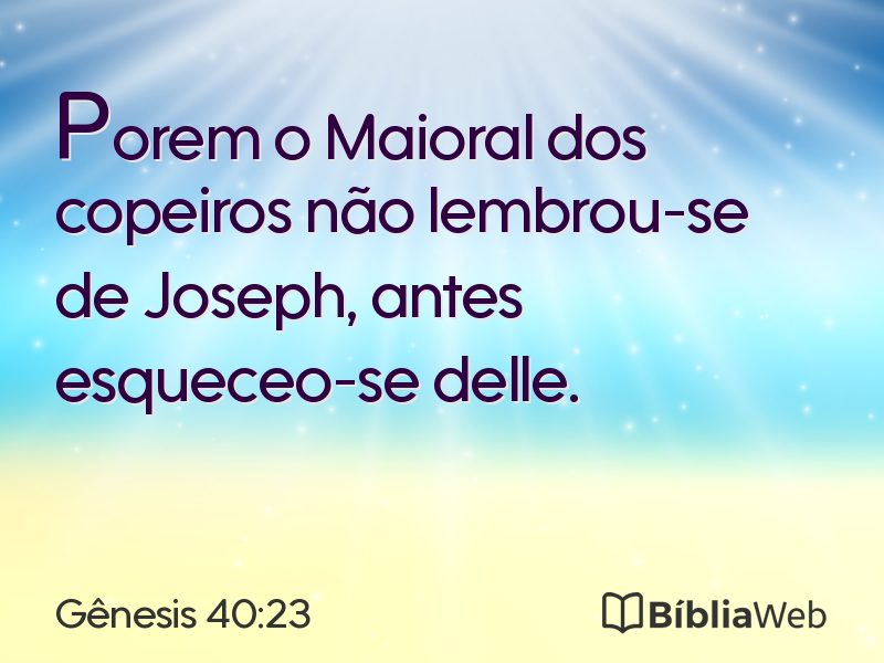 Gênesis 40:23 em imagem para compartilhar
