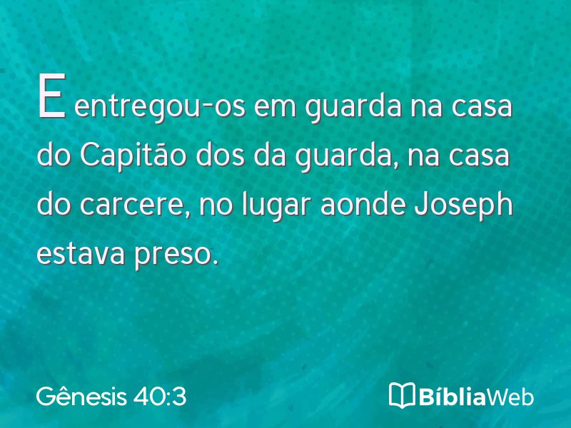 Gênesis 40:3 em imagem para compartilhar