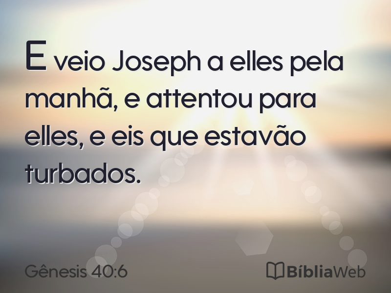 Gênesis 40:6 em imagem para compartilhar