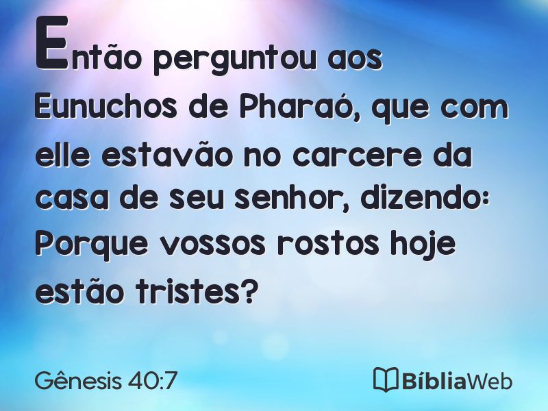 Gênesis 40:7 em imagem para compartilhar