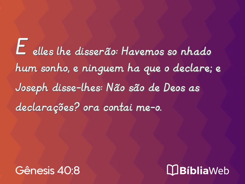 Gênesis 40:8 em imagem para compartilhar