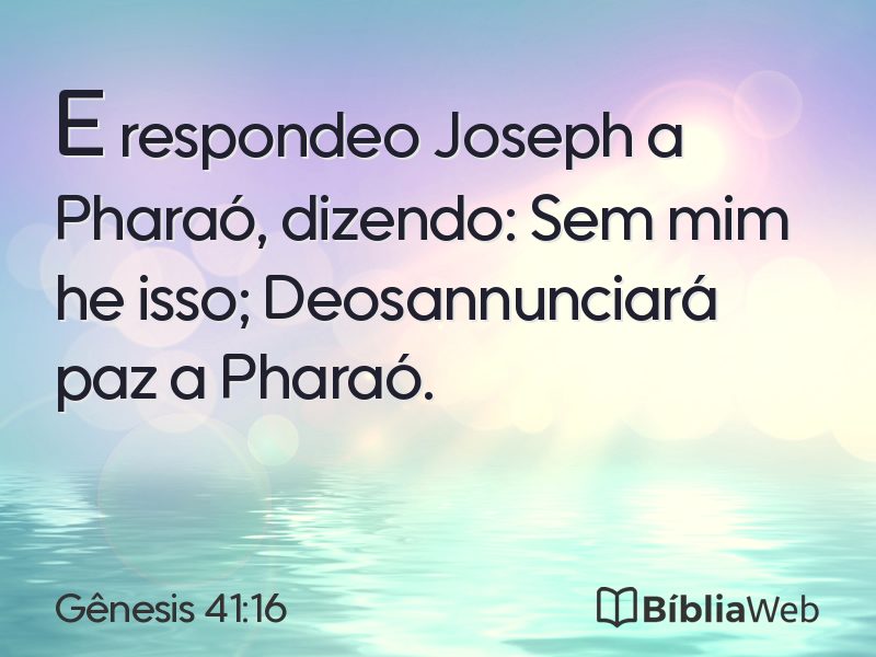 Gênesis 41:16 em imagem para compartilhar