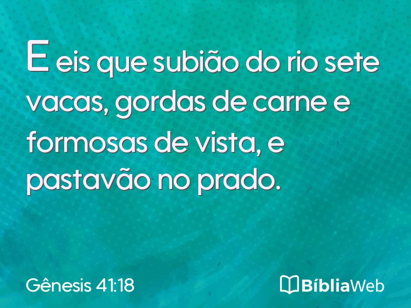 Gênesis 41:18 em imagem para compartilhar