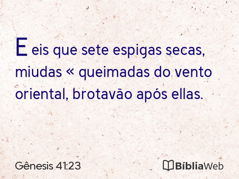 Gênesis 41:23 em imagem para compartilhar