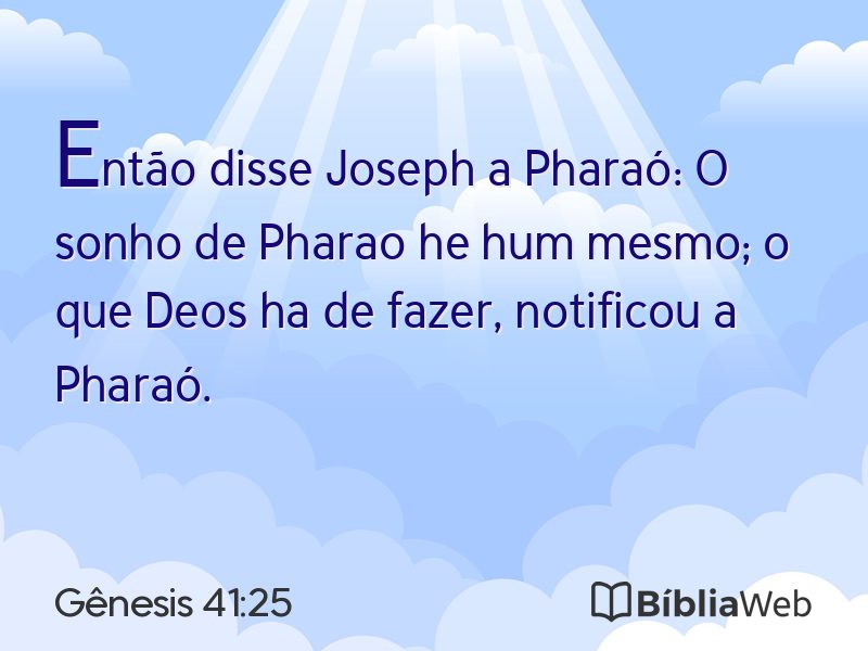 Gênesis 41:25 em imagem para compartilhar
