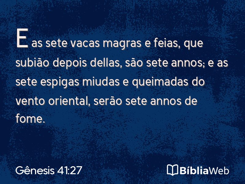Gênesis 41:27 em imagem para compartilhar