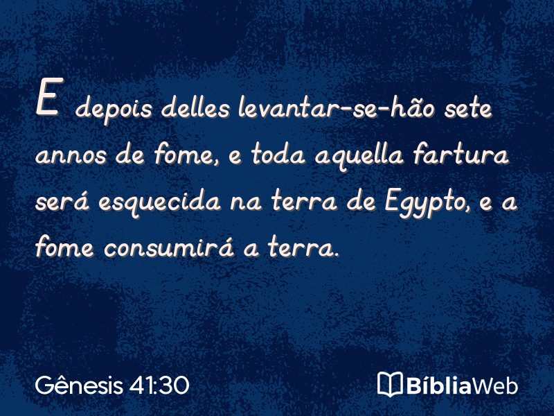 Gênesis 41:30 em imagem para compartilhar