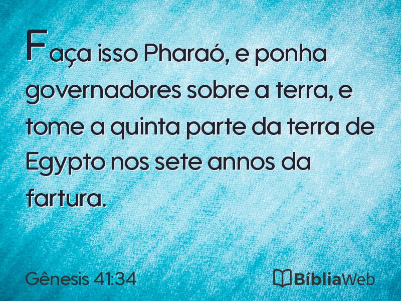 Gênesis 41:34 em imagem para compartilhar