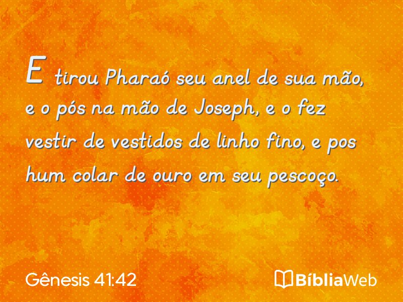 Gênesis 41:42 em imagem para compartilhar