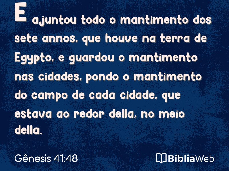 Gênesis 41:48 em imagem para compartilhar
