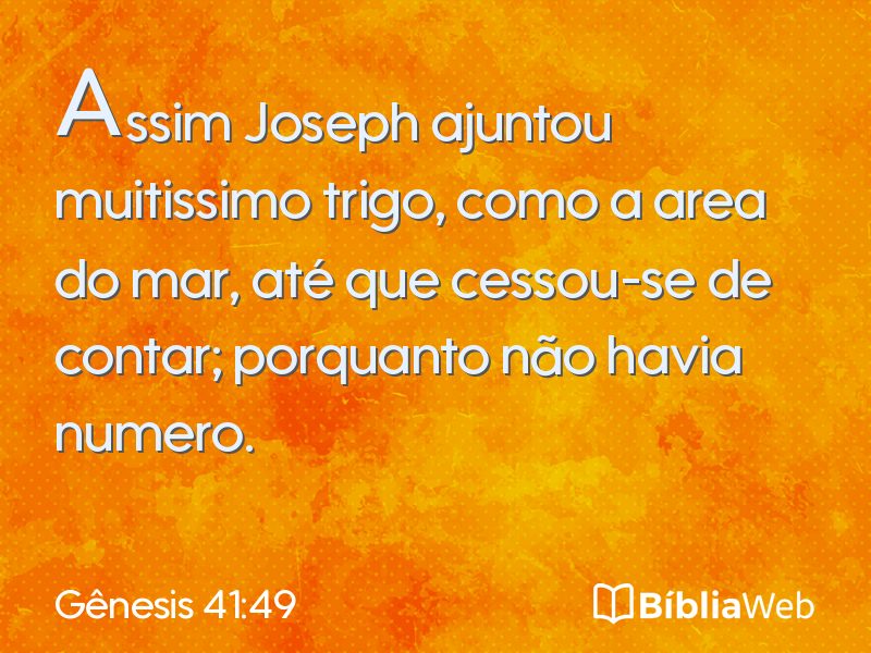 Gênesis 41:49 em imagem para compartilhar