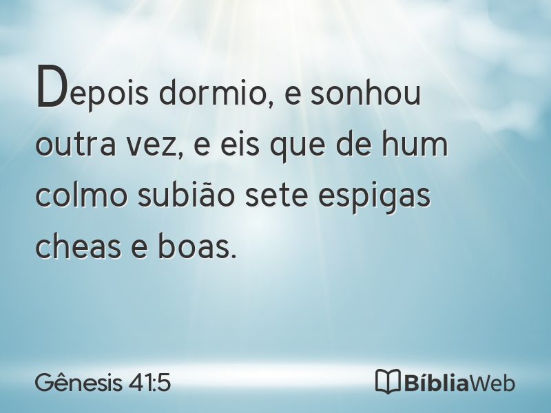 Gênesis 41:5 em imagem para compartilhar