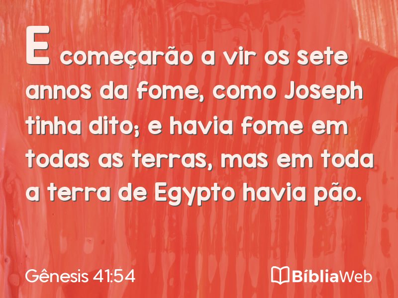 Gênesis 41:54 em imagem para compartilhar