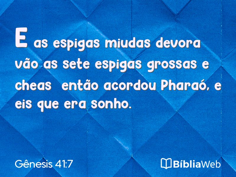 Gênesis 41:7 em imagem para compartilhar