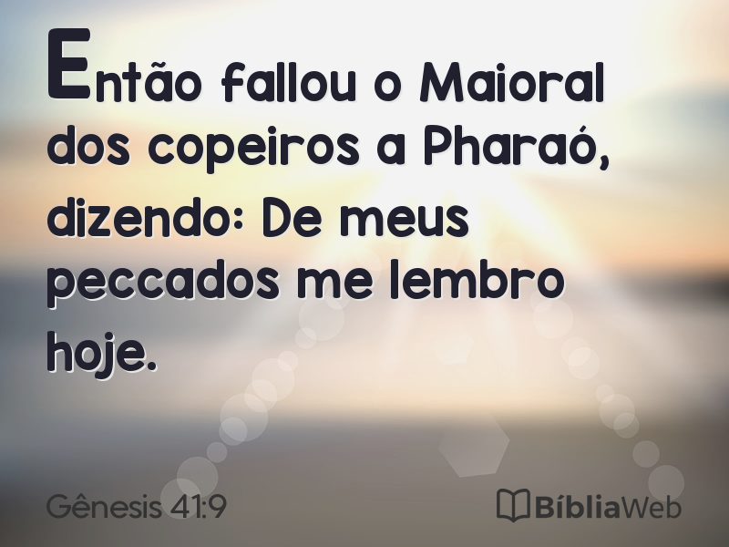 Gênesis 41:9 em imagem para compartilhar
