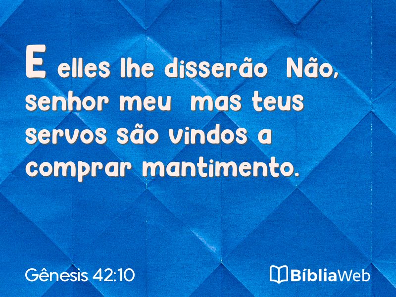 Gênesis 42:10 em imagem para compartilhar