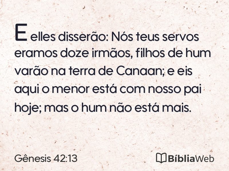 Gênesis 42:13 em imagem para compartilhar